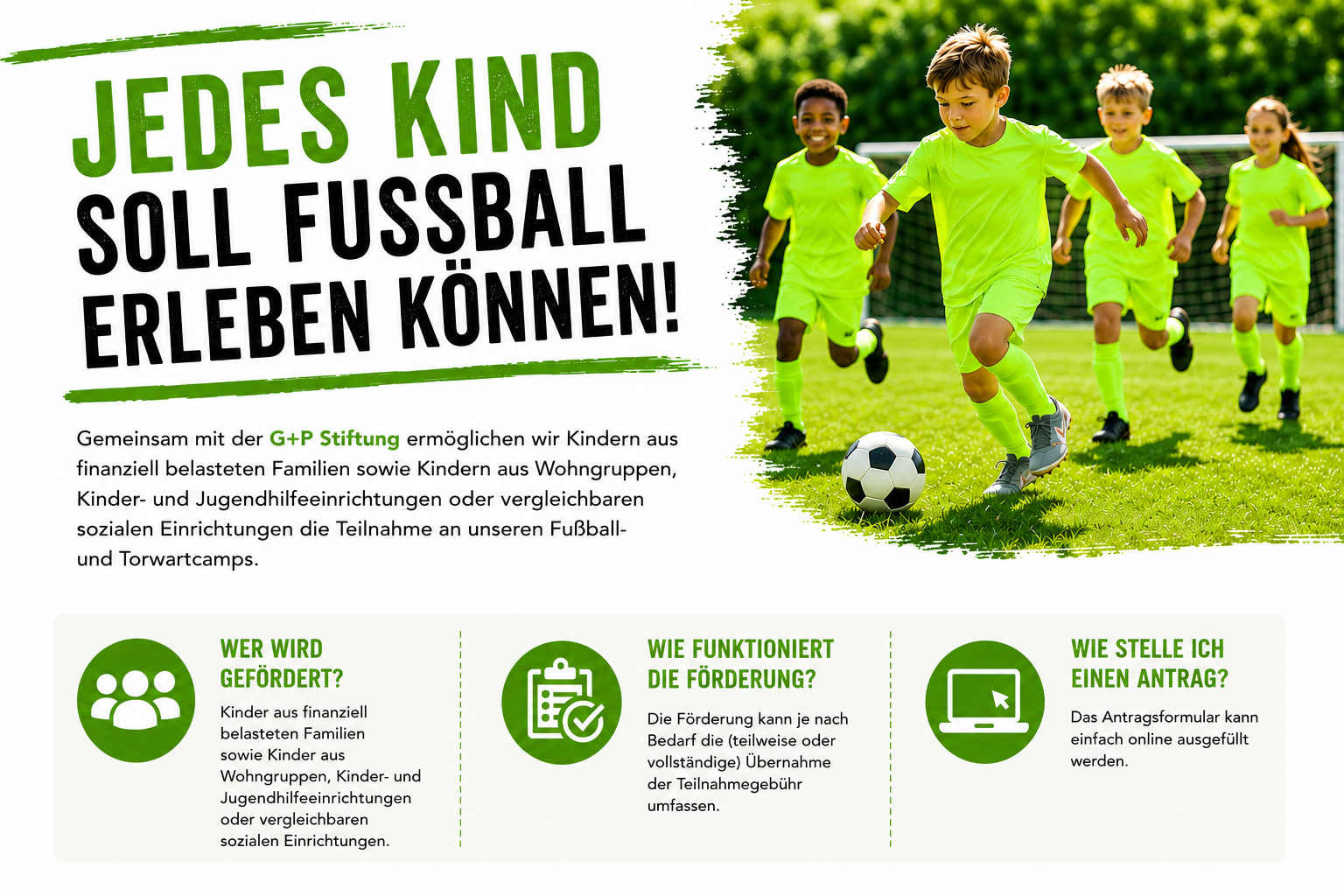 Fördermöglichkeiten für Fußball- und Torwartcamps
